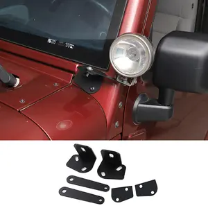 For Jeep Wrangler TJ JK Side Front LED Light A-Pillar Mount Brackets Trim