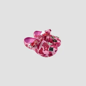 Cute Camo Clogs with Charms, Lightweight Garden Shoes with Adjustable Heel Strap, Non Slip Summer Slip On Sandals