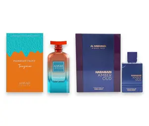 Oudlash Bundle | Al Haramain Midnight Frost Tangerine + Amber Oud Dubai Night | Unisex Fragrance | 100ML-3.4 |  Eau de Parfum Bundle | Californian Tangerine- Apple, Bulgarian Rose