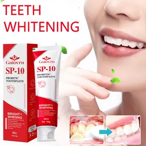 Guiovrn SP-10 ultra whitening toothpaste,SP10 Probiotic Whitening Toothpaste Gentle Stain Removal, Balances Oral Microbiome & Fights Bad Breath–Enamel Safe Formula Daily Cleansing