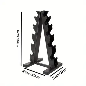 A-Frame Dumbbell Stand - Space-Saving 5-Pair Storage for Home Gym - Sturdy Steel Construction