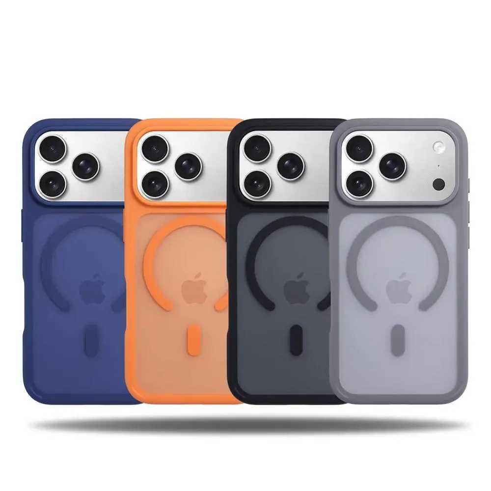HAY Matte Translucent Magnetic Wireless Charging Case for iPhone 12-17 Pro Max, 15 Plus, 14, 13, 16, 17 Air - MagSafe Solid Color Bumper Cover for Smartphone, Handheld, Cellphone Devices with Protection, Casing