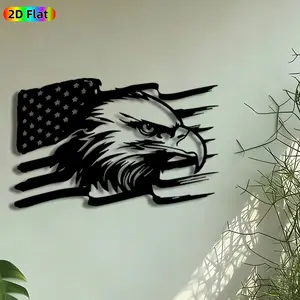 1pc American Bald Eagle Metal Wall Art, Patriotic Eagle Statue Mural, Intricate Craftsmanship, Perfect for Independence Day, Veterans Day Decor, Perfect for Living Room Patio Wall Man Cave Decor, Ideal Gift for Patriotic Decor Enthusiasts.