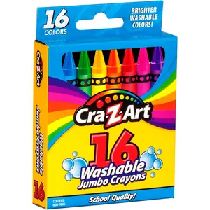 16ct Washable Jumbo Crayons, Easy Clean Up, Back To School Supply, Creative Fun for Children, Ages 3 and UpGift.