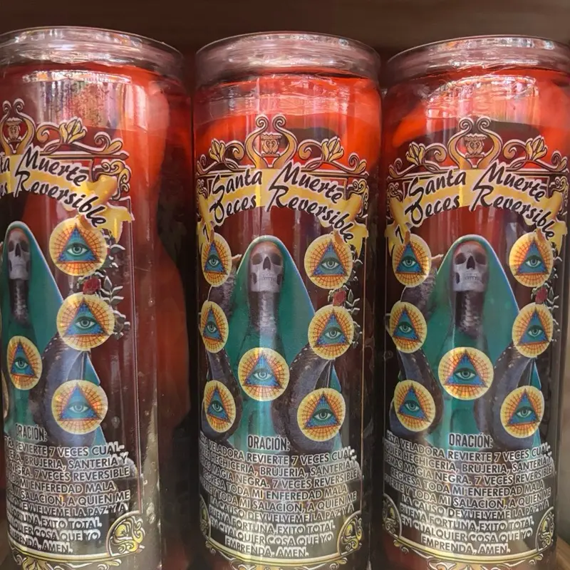Santa Muerte Gel Candle, 7-Times Reversible Te Candle