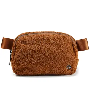 Pander Fleece Everywhere Belt Bag 1L, Brown Crossbody Bum Bags for Women