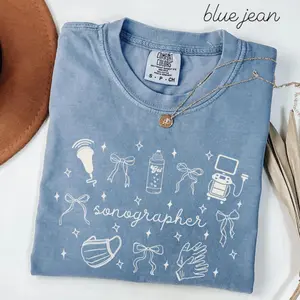 Sonographer Comfort Colors Shirt • Coquette Ultrasound Tech Work Tshirt • Sono Tech Gifts • Ultrasound Technologist Tee • Radiology Gift