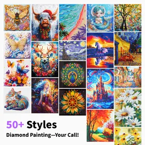 50 Styles High-Quality Full Drill Diamond Painting Kit 5D Diamond Art | Stress-Relief, Family Fun & Home Decor