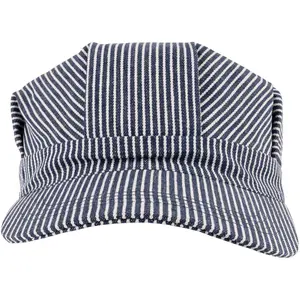 Hickory Stripe - Train Conductor Hat Engineer Cap, Adult, Stretch Fitted Hat