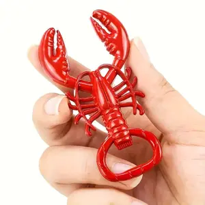 Crawfish/Lobster Metal Bottle Opener 3" - Red