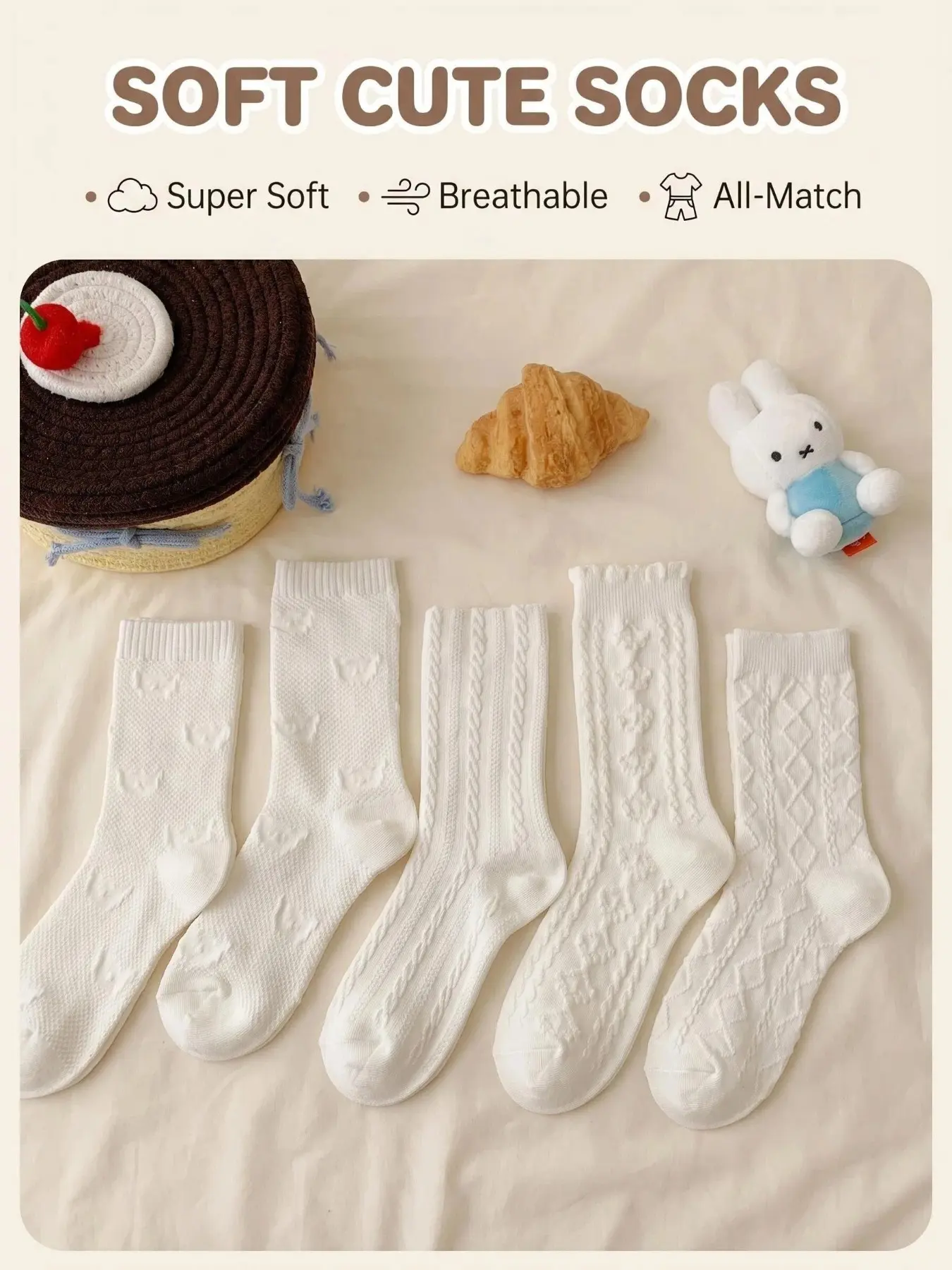 10 Pairs Women's Cute Ruffle Socks, Comfortable and Fashionable, Ideal for Daily Wear, Trendy Accessories