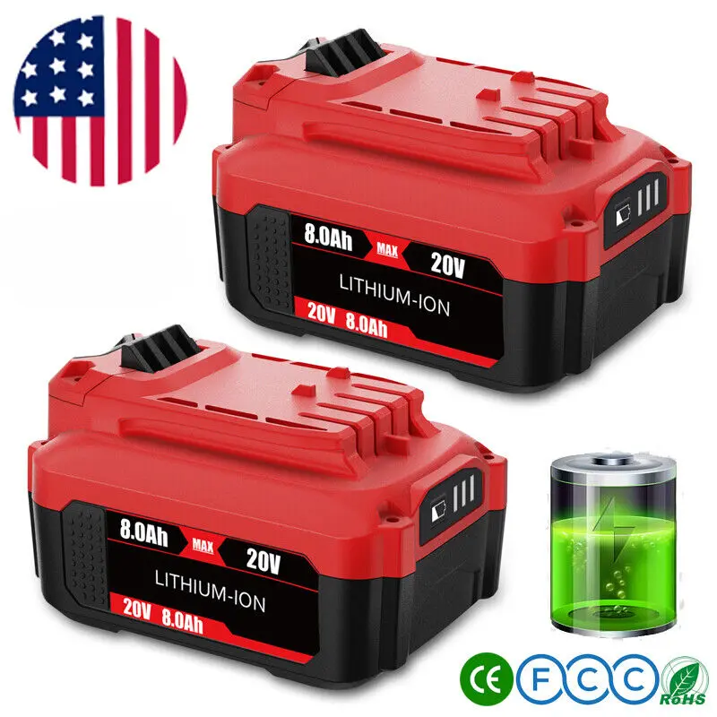 2025 New 20V Lithium-ion Power Tool Battery, 8.0Ah Replacement for Craftsman V20 Models CMCB205, CMCB204, CMCB202