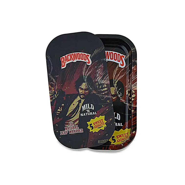 Slim Metal Tray with Magnetic Lid 8x4 in – 3D Holographic Print, Design SL18