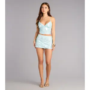 Sky Shimmer Sequin Mini Skirt