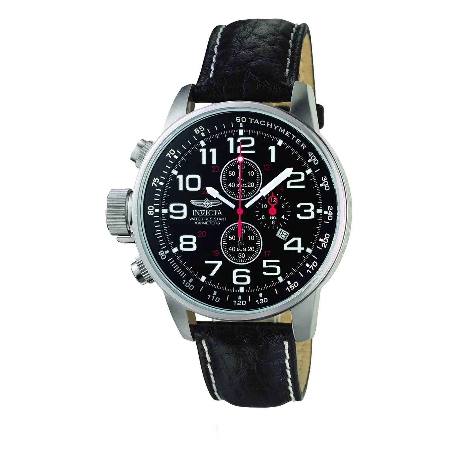 Oversized Invicta Men's I-Force Chronograph Watch - 46mm Black Dial Heavy Military-Style Sport Statement Wristwatch
