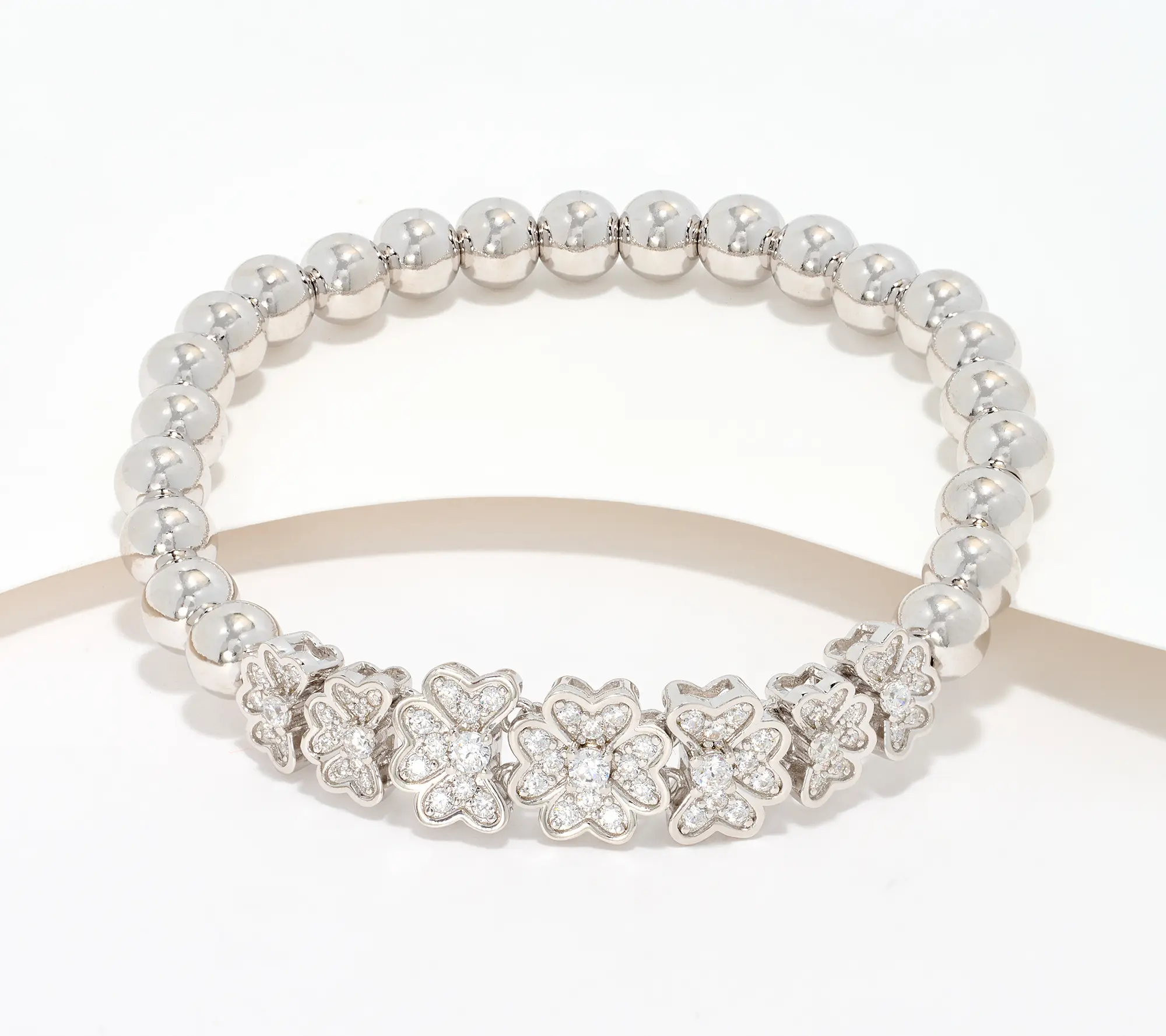 Diamonique x Kathy Levine Flower Joy Stretch Bracelet, Sterl