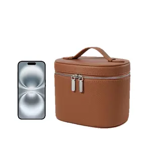 Luxury Large Capacity Handheld Bag, Multifunctional Makeup Storage Bag, Pure Color PU Cosmetic Bag, Suitable for Travel and Daily Use