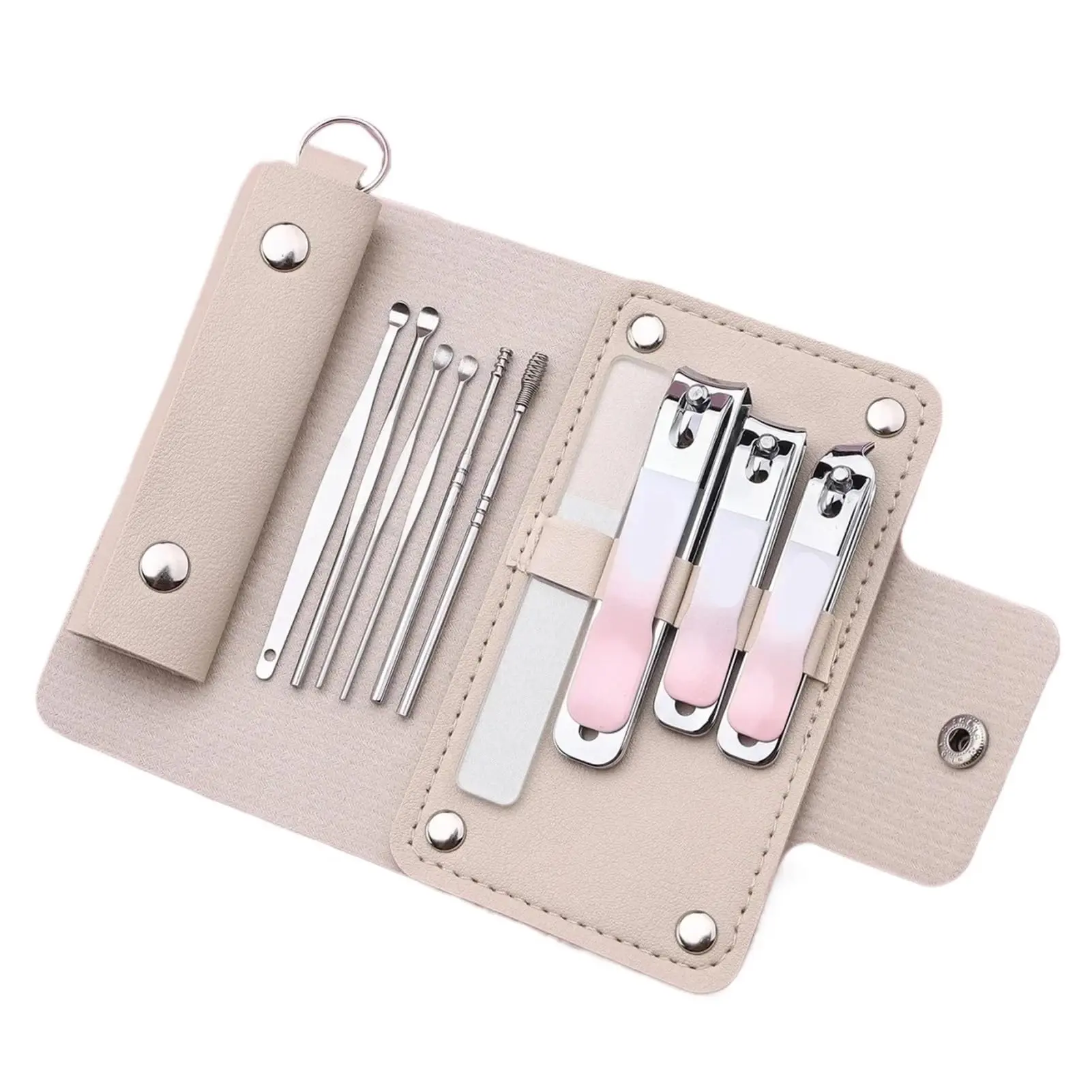 Portable 10 Counts Manicure set Men Personal Care Tools Accessories Finger and Toe Nail Clippers Kit Professional Manicure Pedicure Kit With Travel Case Nail Grooming Kit Present for Men Husband Boyfriend Parent