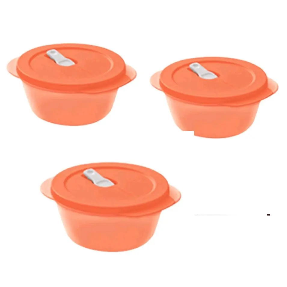3-Pack Round Microflash Containers, 775ml/3-Cup Capacity Each