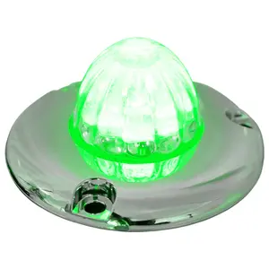Legendary 1-1/2 Glass Watermelon Clear-Green 2 Wire Single Function Chrome Flat Bezel LED Light - Each