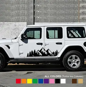 Sticker Montaña Pino Nieve - Adhesive Vinyl Decal:  Mexican Trocas- for Motorcycle, Car, Boats, Glass Doors and Walls | Different Sizes and Colors Available | Easy installation