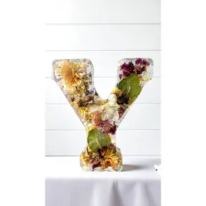 Custom LED Resin Letter | Real Dried Flowers | Personalized Floral Keepsake | Gift for Her, Baby Name Decor, Memorial Letter | Made for You