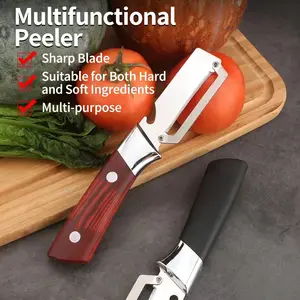 Liuzhangyu Stainless Steel Vegetable Peeler and Slicer, Multi-Functional Kitchen Tool, Commercial Sugar Cane Peeler, Pineapple Cutter