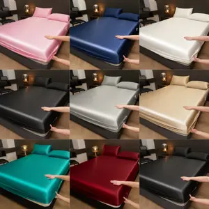 Pure Color Satin Mattress Cover Set, Simple Fashion Satin Bed Sheets (no Pillowcase), Smooth Fabric, Comfortable, Multiple Sizes Available