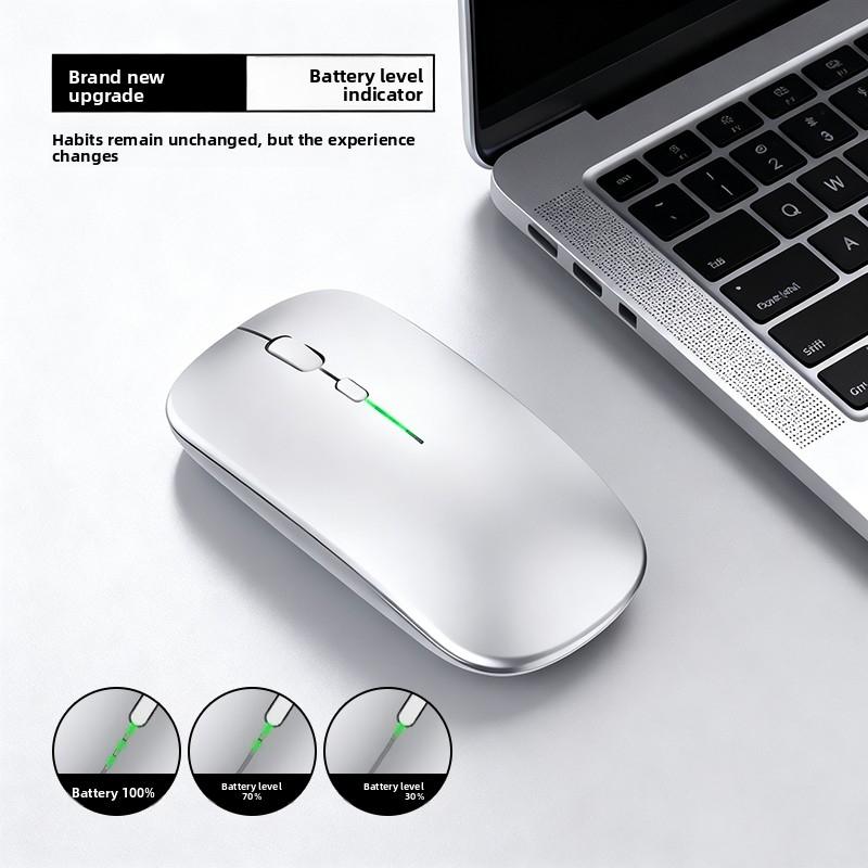 Wireless Bluetooth-compatible Dual Mode Mouse, Charging Display Screen, Silent, Laptop, Desktop Computer, Phone, Tablet Compatible, Lightweight Design
