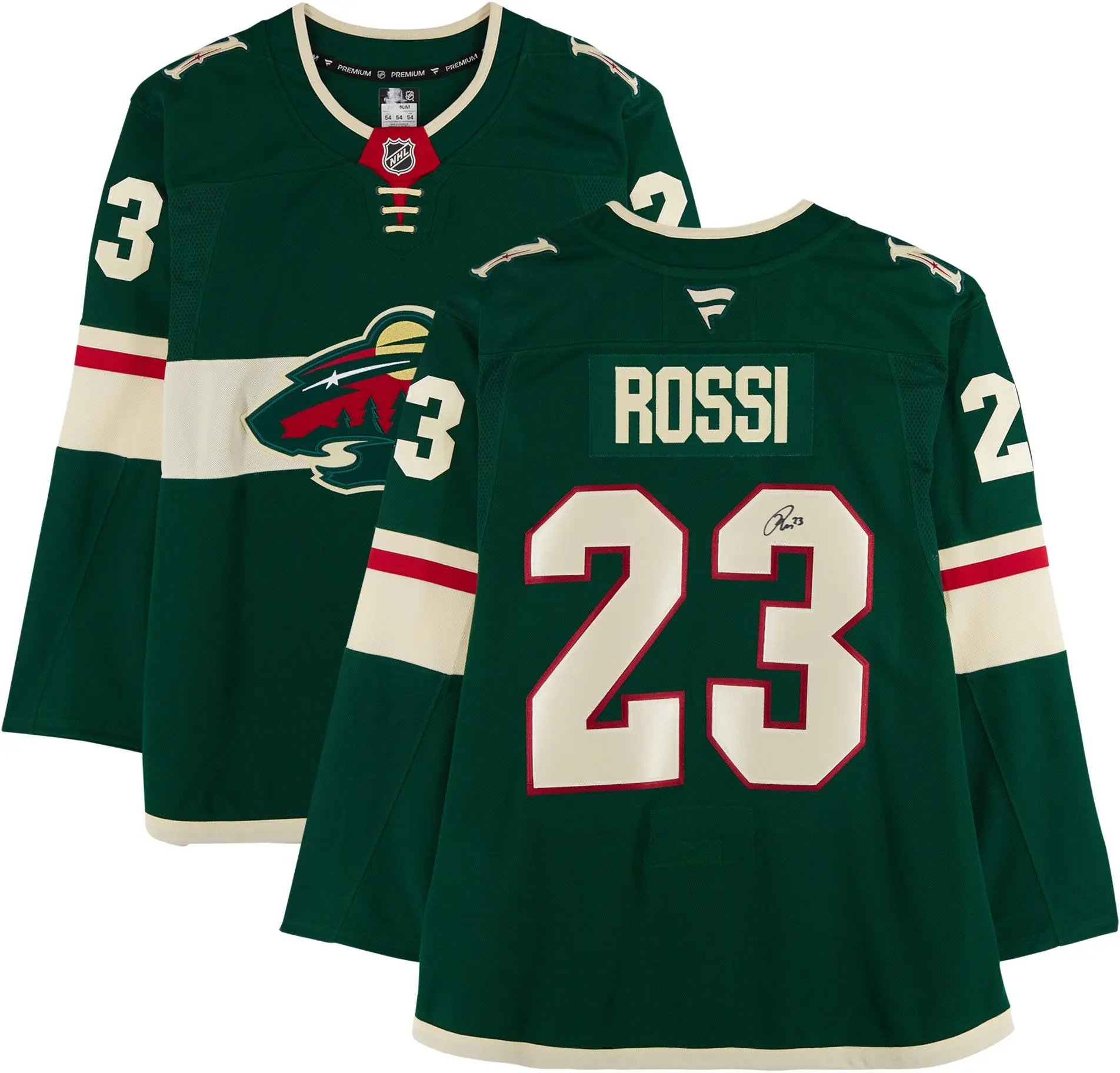 Marco Rossi Minnesota Wild Autographed Green Fanatics Premium Jersey - Fanatics Authentic Certified