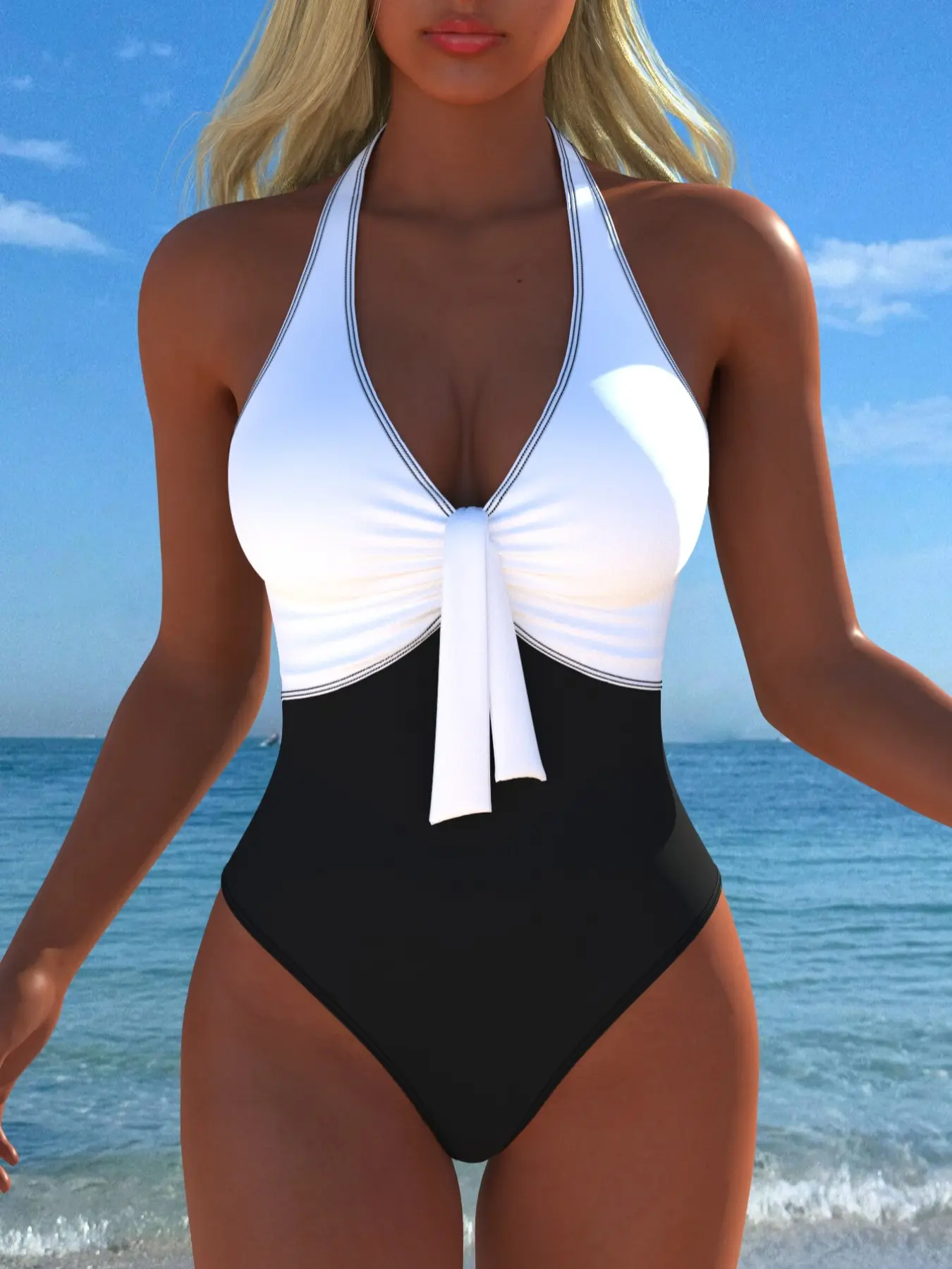 New Arrival Women's Swimwear Swimming Suit, Chic Swimsuit, Summer Beach Festival Vacation Travel Sexy Two Piece Bikinis Set, Color Block Swimsuit, Summer Swimsuits, Stylish Swimwear