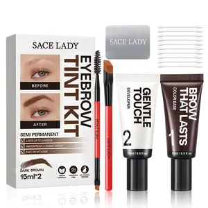 Live Only SACE LADY Eyebrow Tint Kit,Long-lasting Waterproof Sweat-proof Eyebrow Dye Paste Set,Hair Color Kit Makeup Cosmetics