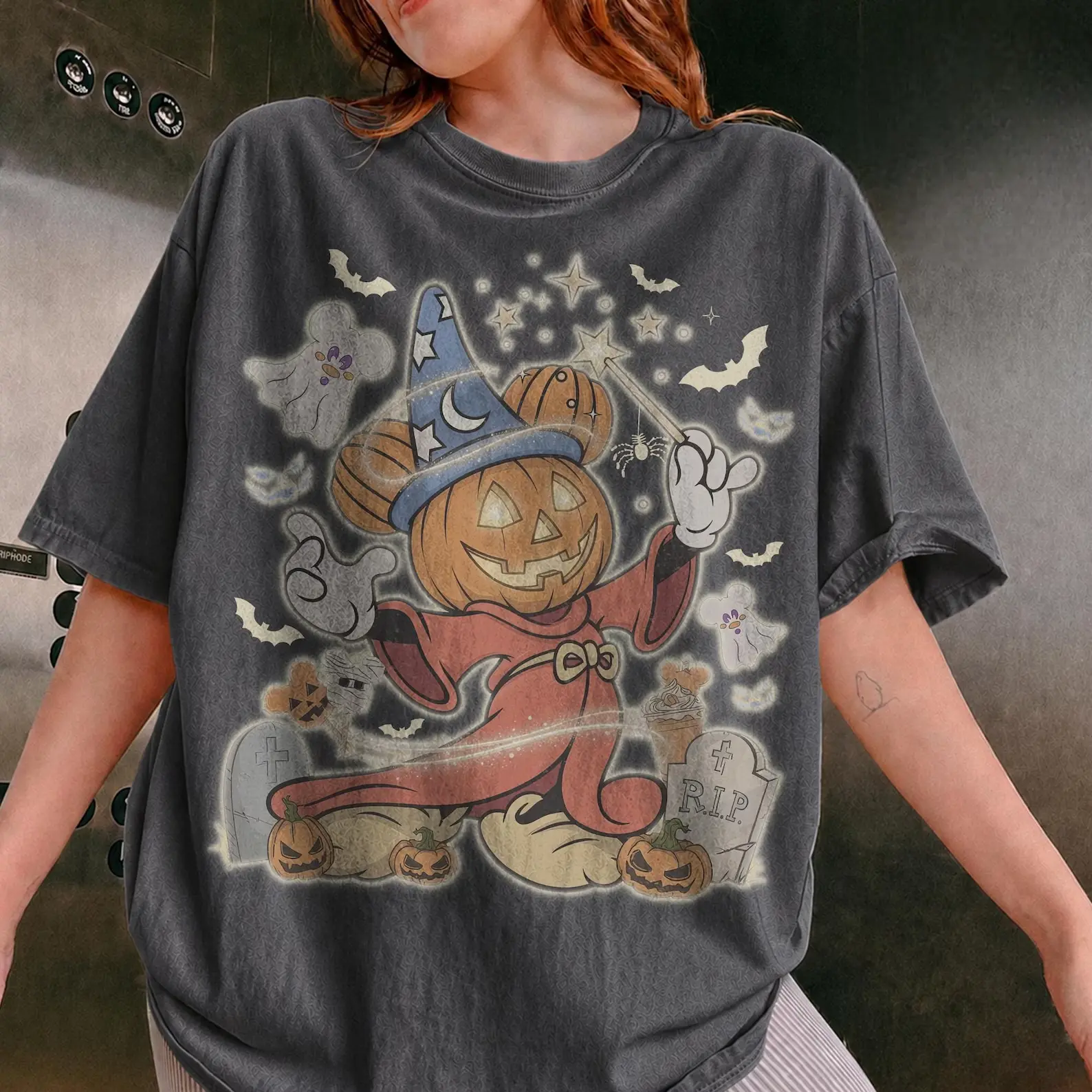 Vintage Mickey Fantasia Sorcerer Pumpkin WDW Halloween Shirt, Mickey's Not So Scary Halloween Party, Trick or Treat Main Street Fantasmic