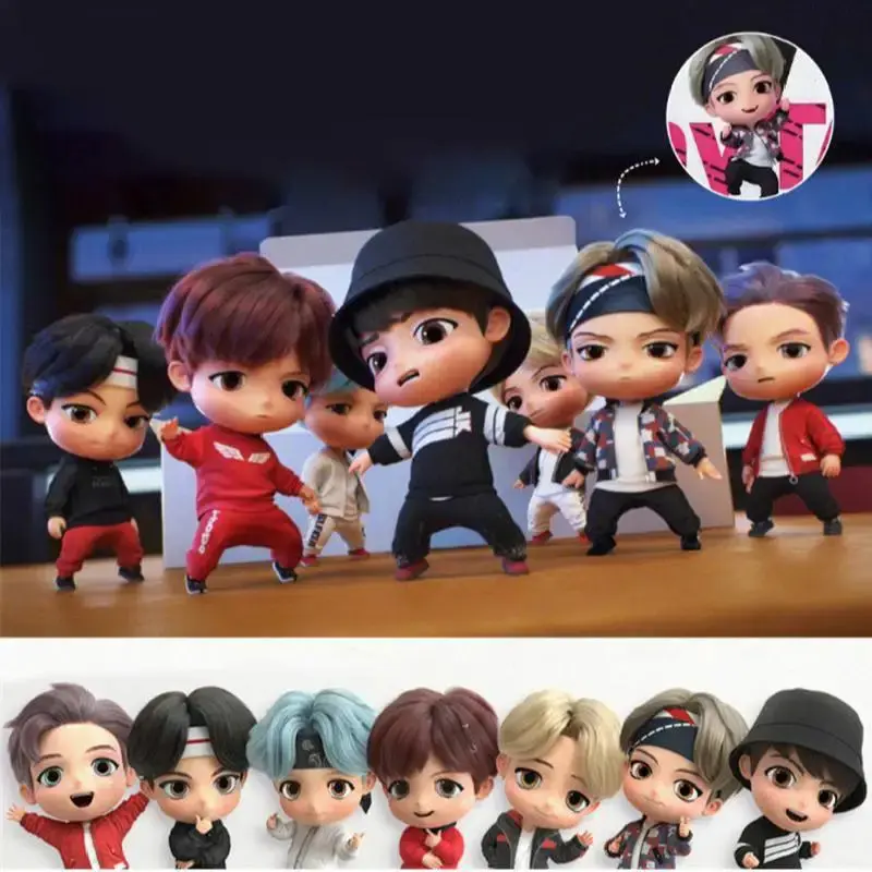 7pcs Bangtan Boys Action Figure Set - Star Idols Doll Models (RM, Jin, Suga, J-Hope, Jimin, V, Jungkook) with Opp Bag, PVC-Free Cute Gift for Kids, Toys & Hobbies Classic Novelty Toy