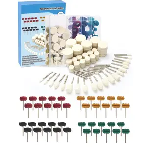 140 count Polishing Kit for Dremel, Abrasive Buffing Wheels Polishing Bits for Rotary Tool Accessories with 1/8 Inch Shank, Sanding Kit for Metal, ,  Watch, ,  and Brass with Box
