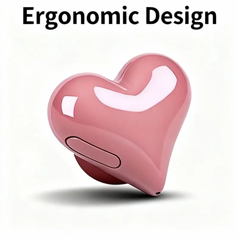 Heart Shape Noise Cancelling Bluetooth 5.3 Earbuds - Waterproof Wireless Headphones with LED Lights, Touch Control, Durable PC-ABS Material, IPX4 Rating, Electronic Audio Device with Stable Connection, Festive Party Gift for Women