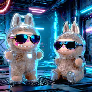 HD Clear Display Case for Labubu(Fits Standing & Sitting Poses),Crystal Clear Display Box for The Monsters Figures ,Dustproof & Scratch-Resistant, Labubu clothes accessory Halloween Themed Labubu Protective Case Transparent Labubu Protective Case Acrylic