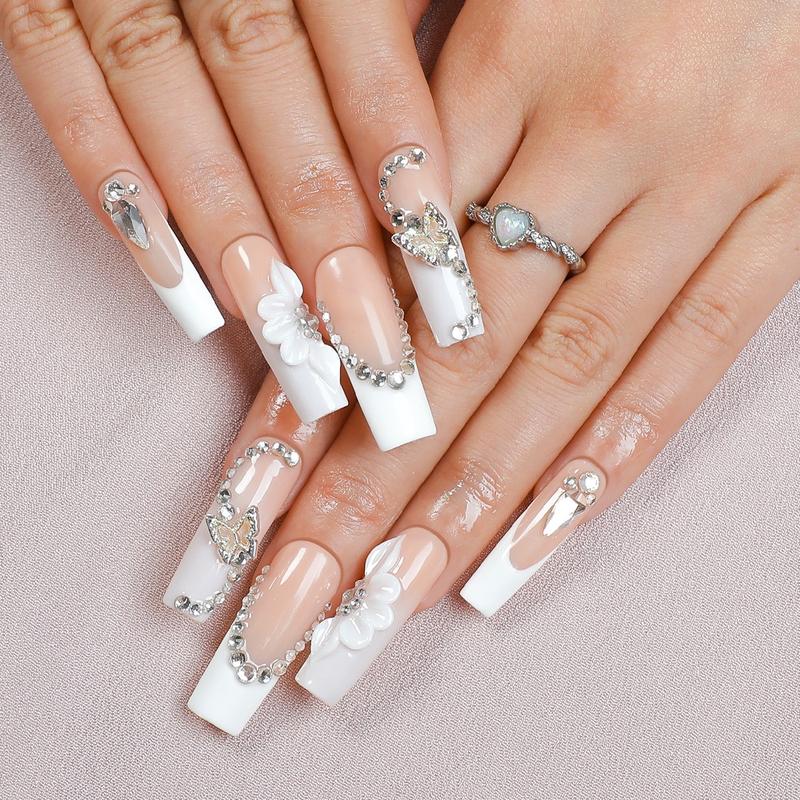 Create Grace French Paris Square Collection hand drawn 10PCS Handmade PressOn Nails REUSABLE Gel/Acrylic  2025