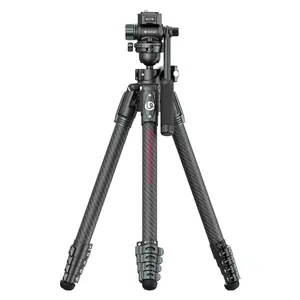​Ulanzi GlideGo Travel Tripod Carbon Fiber Tripod JJ06 with Dual-Section Center Column for Low-angle Overhead Shots
