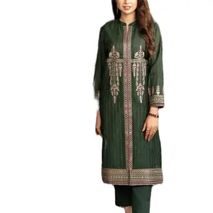 Shirt: Yarn Dyed By Pcs: 2 Pcs Trouser: Raw silk Color: Green Fabric ….