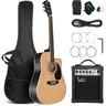 Glarry 41-Inch Full Size Cutaway Acoustic-Electric Guitar Beginner Kit with Adjustable Neck, 15W Amp, Onboard Tuner, Bag, Strap, Picks, String Set, Basswood Body, High-Precision Screws, Low-Battery Display (Acoustic Guitar Full Set)