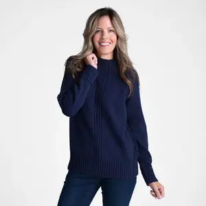 Christopher & Banks Rib Detail Mock Neck Sweater
