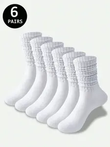 Unisex Knee High Socks, Soft Comfortable Indoor Socks, Fall Winter Warm Socks, Deep Plain Long Socks, Casual Daily Socks