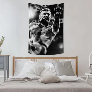 Conor McGregor Middle Finger - Notorious Tapestry 40x60 Inch Funny Tapestries Durable Man Cave Wall Flag for College Dorm Room Decor Outdoor Party Banner
