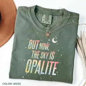 Comfort Colors Opalite Showgirl Shirt, But Now The Sky Is Opalite Tee, TS Inspired Graphic Shirt, Retro Concert T-Shirt, Dancing in the Lightning Top, Cotton - TrendWear USA