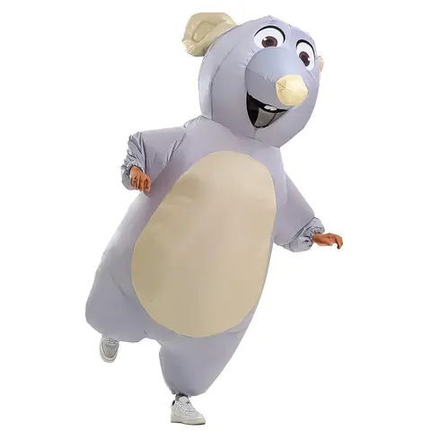 Adult Oversized Cute Inflatable Mouse-Rat Costume, Animal-Themed Blow-Up Suit with Atmospheric Support, Halloween Festival Wear Clothes, All Ages Party Cosplay Outfit