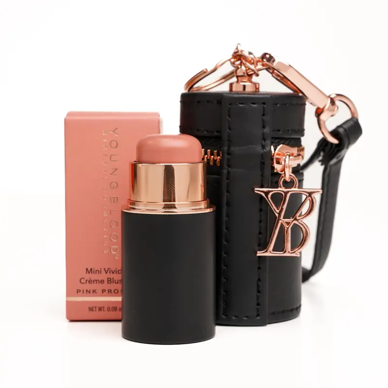 YB Mini VividLuxe Crème Blush Stick - Pink Prosecco | Hydrating Cheek & Lip Color | Creamy Texture and Radiant Finish | Clean Ingredients | Multi-Use Makeup | 8 Vivid Shades