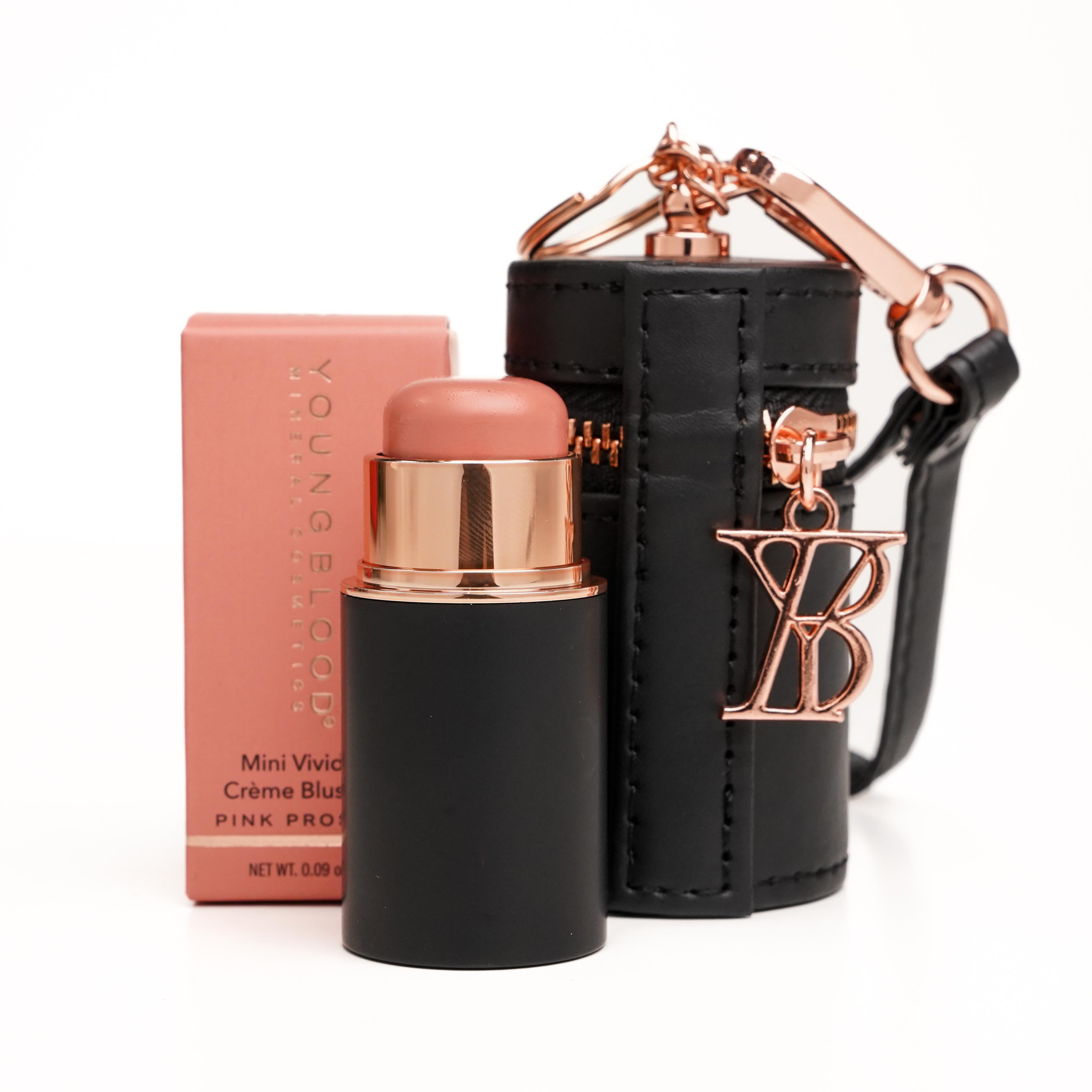 YB Mini VividLuxe Crème Blush Stick - Pink Prosecco | Hydrating Cheek & Lip Color | Creamy Texture and Radiant Finish | Clean Ingredients | Multi-Use Makeup | 8 Vivid Shades