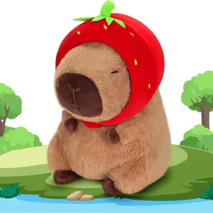 Strawberry Design Plush Toy, Cute Capybara Plush Toy, Soft Stuffed Animal Toy, Birthday Gift for Kids, Home Decor, Cuddly Stuffed Animal