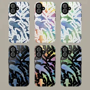 Blue Watercolor Shark Phone Case Cover,Tough Case for IPhone, Beach, Summer Vibes, Gift,phone Case Suitable for Iphone 11/12/13/14/15/16/17 Pro Promax Plus Air and Samsung S22/S23/S24/S25 Plus Ultra Fe